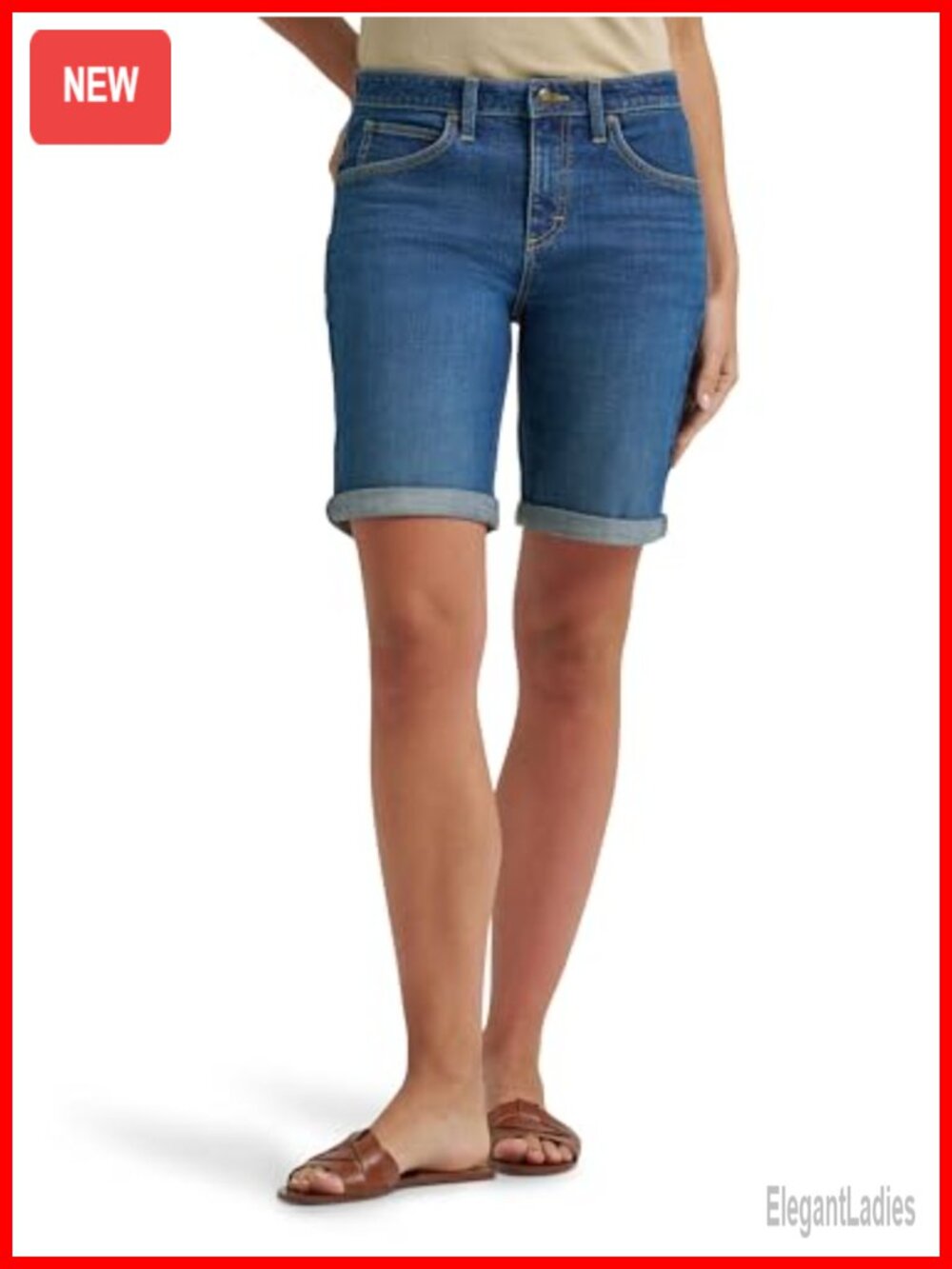 Lee Relaxed Bermuda Shorts - 9" Inseam, Cotton Blend, Mid Rise